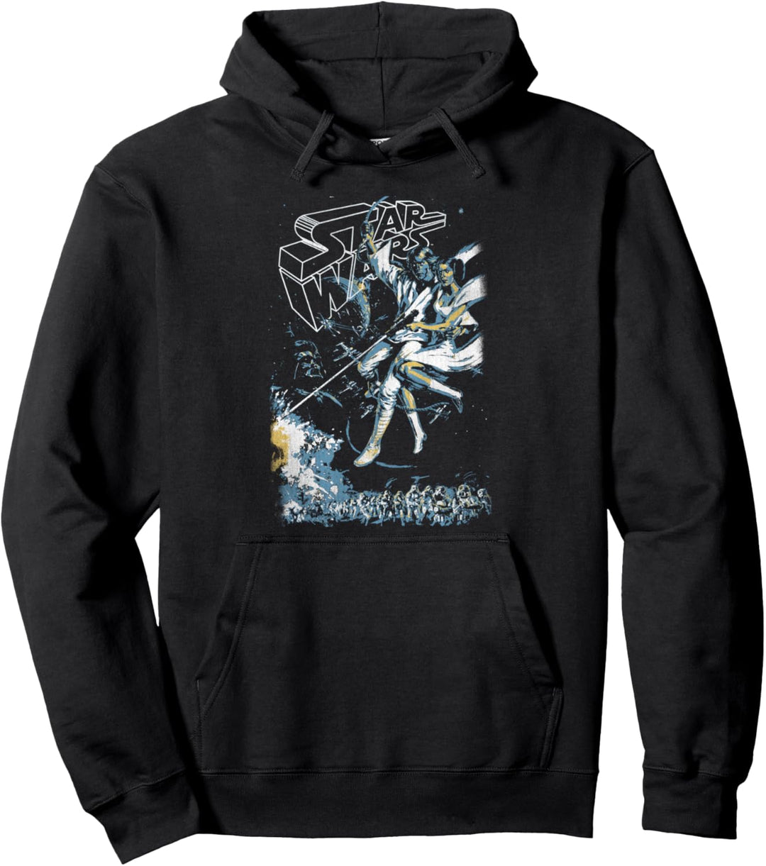 Star Wars Leia & Luke To Save The Day Poster Pullover Hoodie