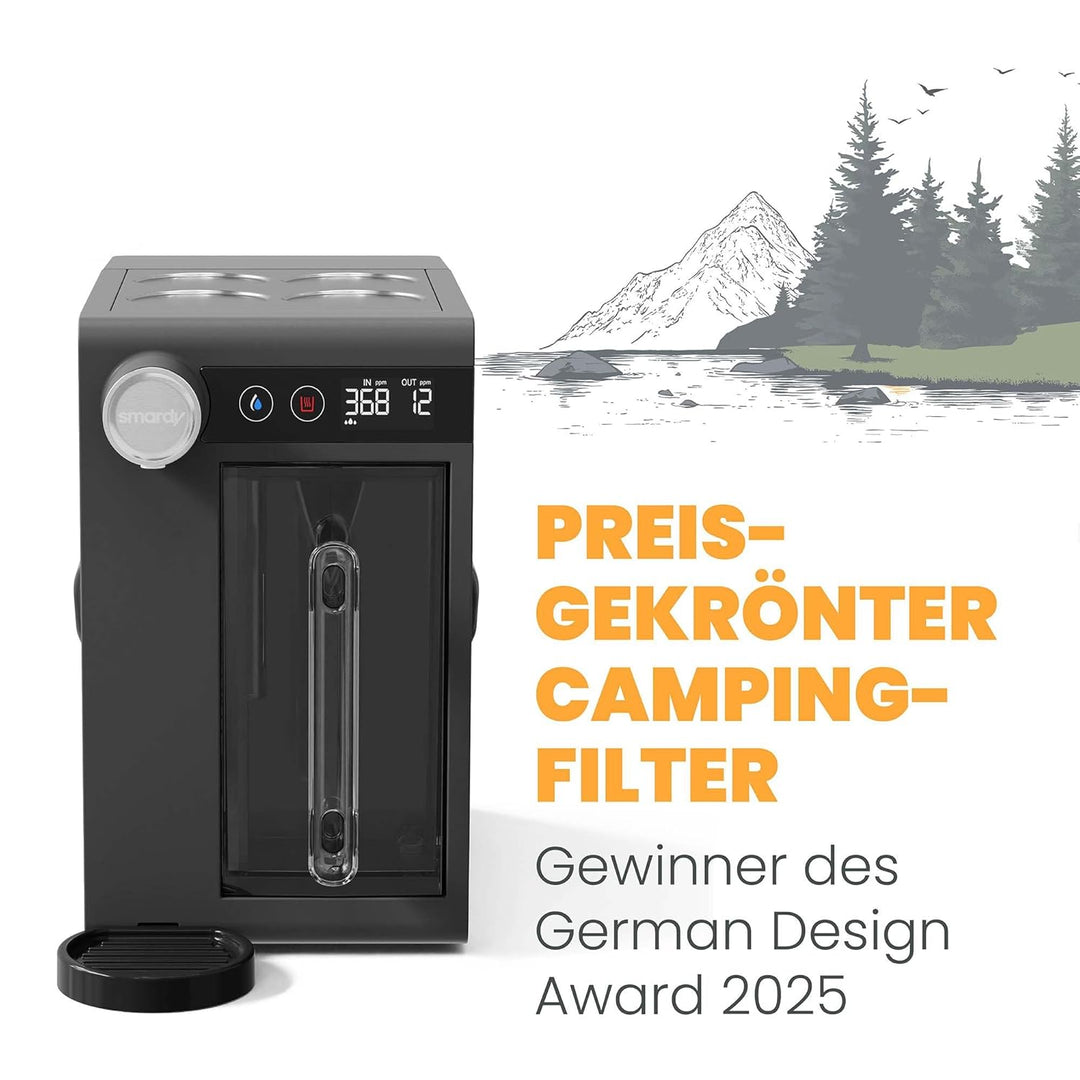 smardy blue CampingBar genius, mobile Osmoseanlage für Camping &amp; Wohnmobil | Netz-, 12/24V- und Powe