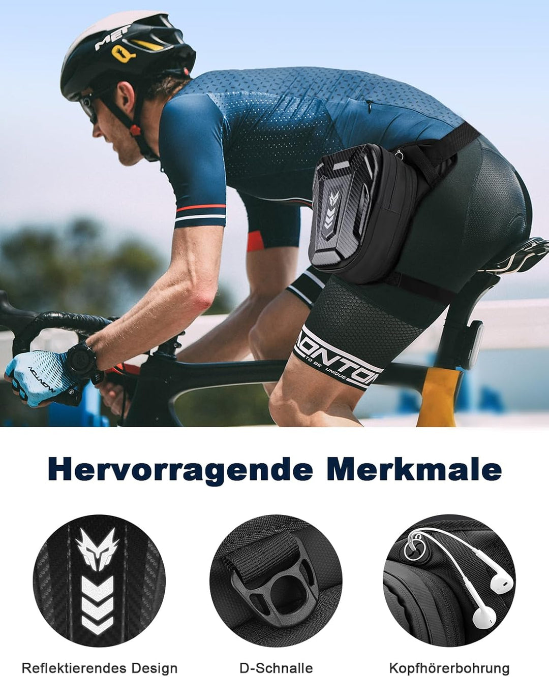 Rolgno Beintasche Motorrad, Bauchtasche Gürteltasche Herren Damen, [Erweiterter Stauraum] Oberschenk