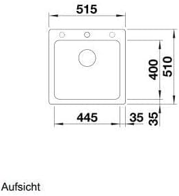 BLANCO NAYA 5 | SILGRANIT schwarz | Einbauart: Einbau von Oben | ohne Ablauffernbedienung | 50er Unt