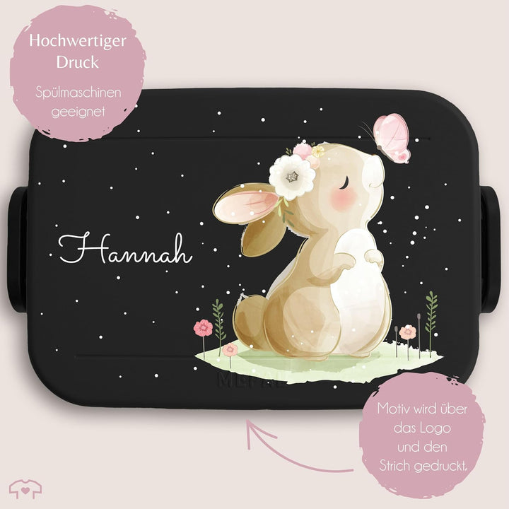 Kinder Bento Box Midi Lunchbox für Mepal Bentobox - Hasen - Brotdose Süsser Hase personalisiert I La