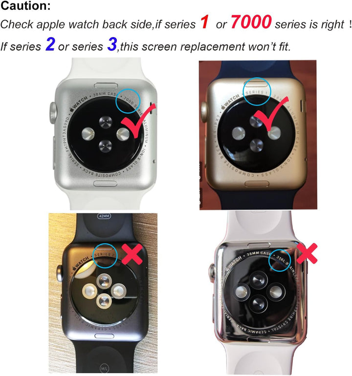 SwarKing LCD Display kompatibel mit Watch Series 1 38mm Sport Version A1802 and (1st Generation) Tou