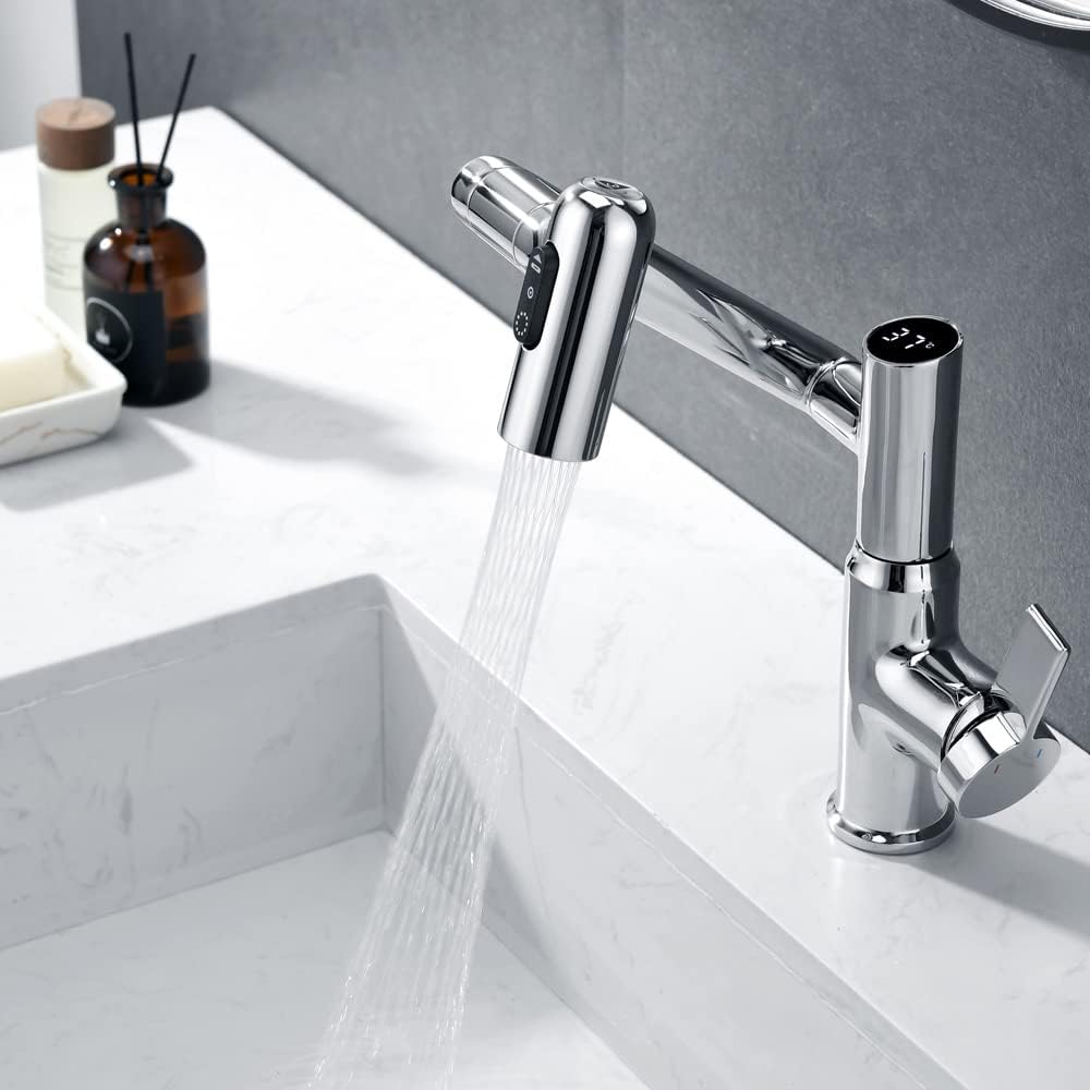 Smart Temperature Bathroom Wasserhahn, Einhebel-Badezimmer-Wasserhahn, Waschbeckenarmatur, Küchenarm