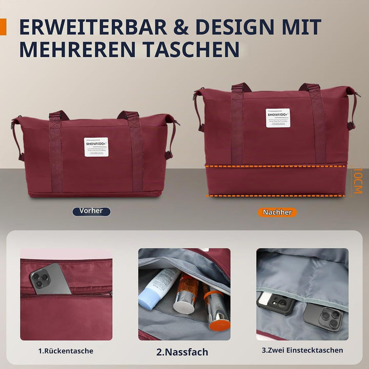 SHOWKOO Koffer Klein Hartschale Leicht ABS+PC Reisekoffer Kabinen Haltbar Handgepäck Sets 4 Rollen T