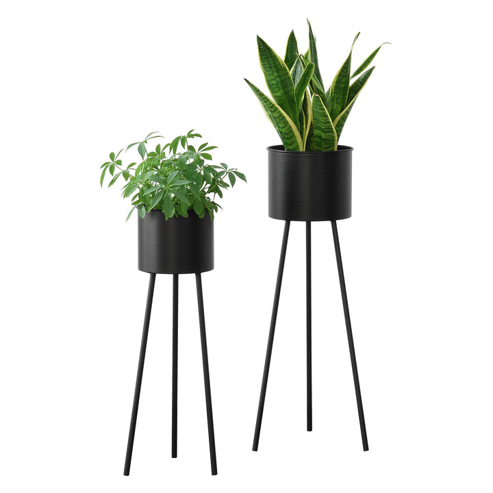 [en.casa] Pflanzständer Dalhem 2er Set Blumenständer-Set Pflanztopfhalter in 2 Grössen Metall Schwar