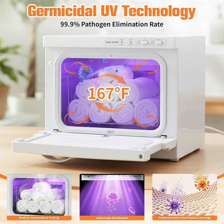 Handtuchwärmer 8L mit UV-Desinfektion & Schnellaufheizung, Elektrischer Handtuchheizschrank für Well