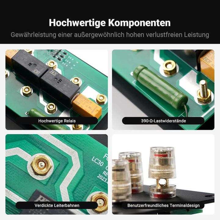 [Verbessert] Fosi Audio LC30 VU Meter Verstärker Lautsprecherwähler-Box, 2-Wege Analog-Audioschalter