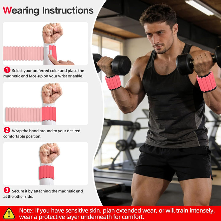 Abahub Magnetische Gewichte Hand Fuss Wrist Ankle Weights Handgelenk Gewichte für Beine und Arme Set