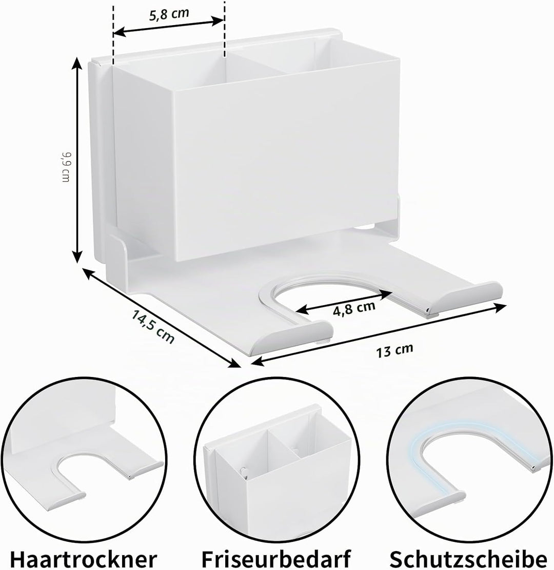 Fönhalter Ohne Bohren - Metall Wandhalterung für Dyson Airwrap &amp; Föhn, Stabile Badzubehör Aufbewahru