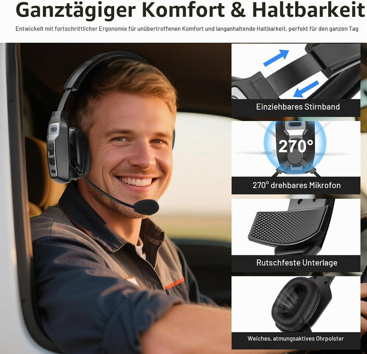ShinePick PC-Kopfhörer mit Mikrofon – Bluetooth-Ohrhörer, geräuschunterdrückende Mono-Kopfhörer, wie