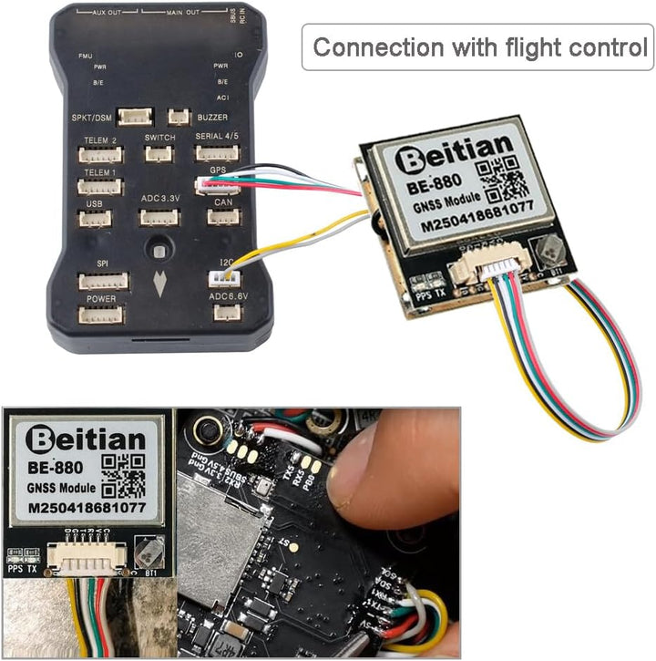 DIYmalls BE-880 GPS-Empfängermodul TTL IST8310 Kompass 10th Chip 38400bps für Arduino FPV Flugzeug C