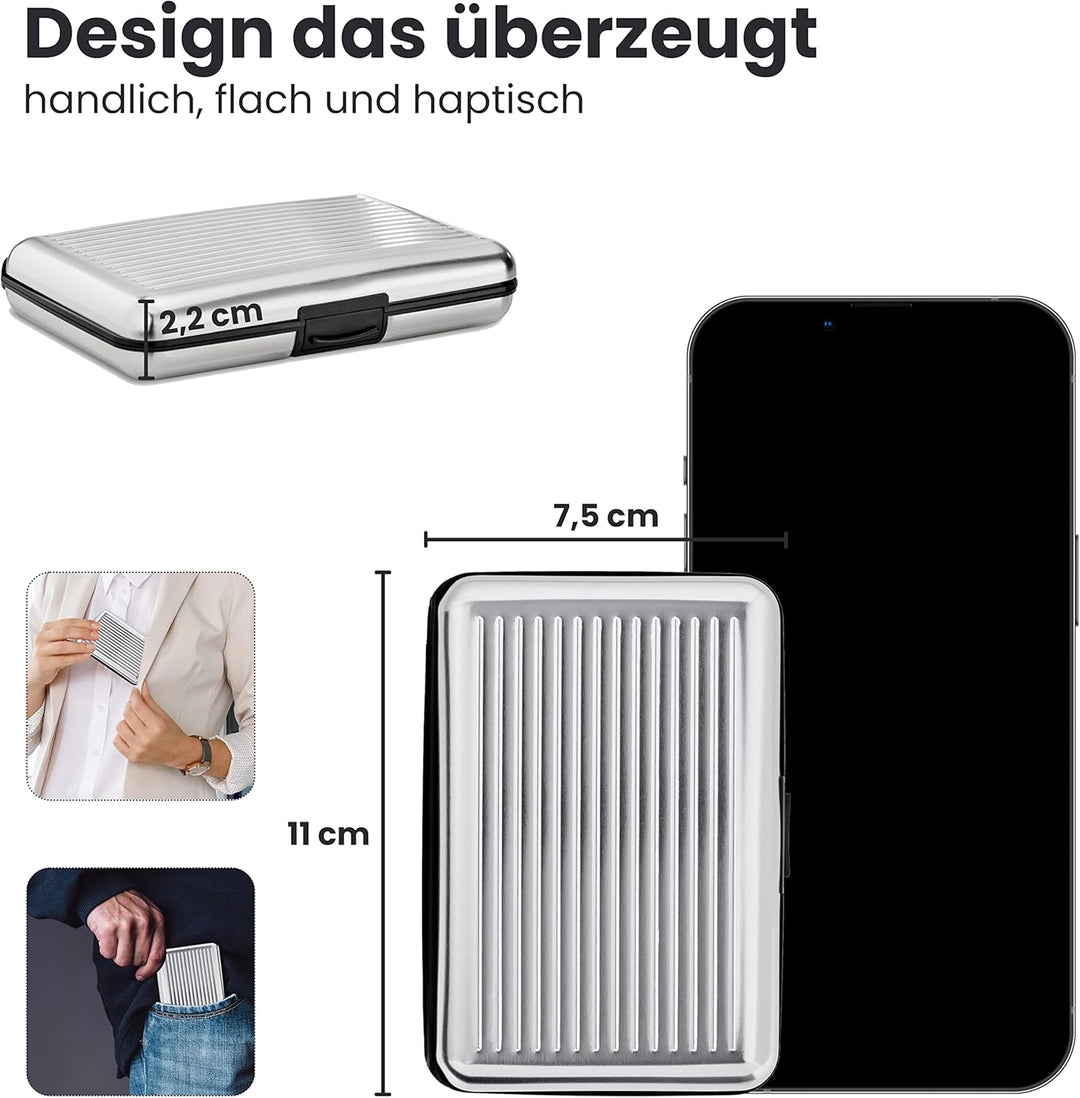 VALLET® Kreditkartenetui aus Aluminium | Ideal als Kartenetui & Visitenkarten Etuis | NFC & RFID Sch