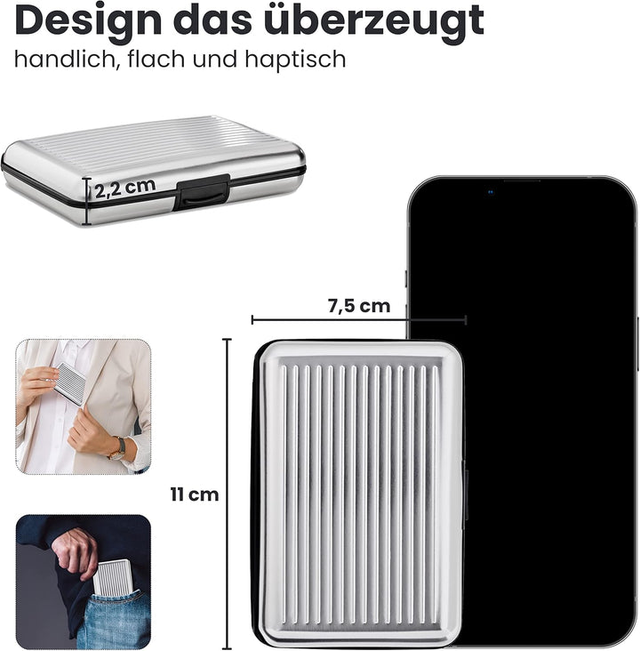 VALLET® Kreditkartenetui aus Aluminium | Ideal als Kartenetui & Visitenkarten Etuis | NFC & RFID Sch
