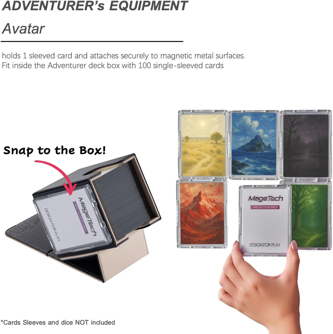 Mage Tech Adventurer [Hero] Modulare Deckbox - passt für 99 doppelt gesleevte Karten - Avatar-Halter