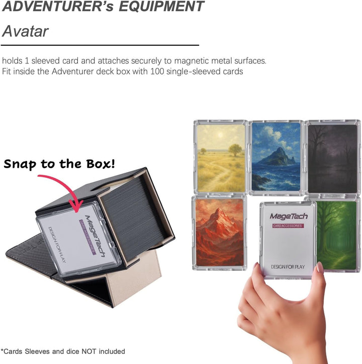 Mage Tech Adventurer [Hero] Modulare Deckbox - passt für 99 doppelt gesleevte Karten - Avatar-Halter