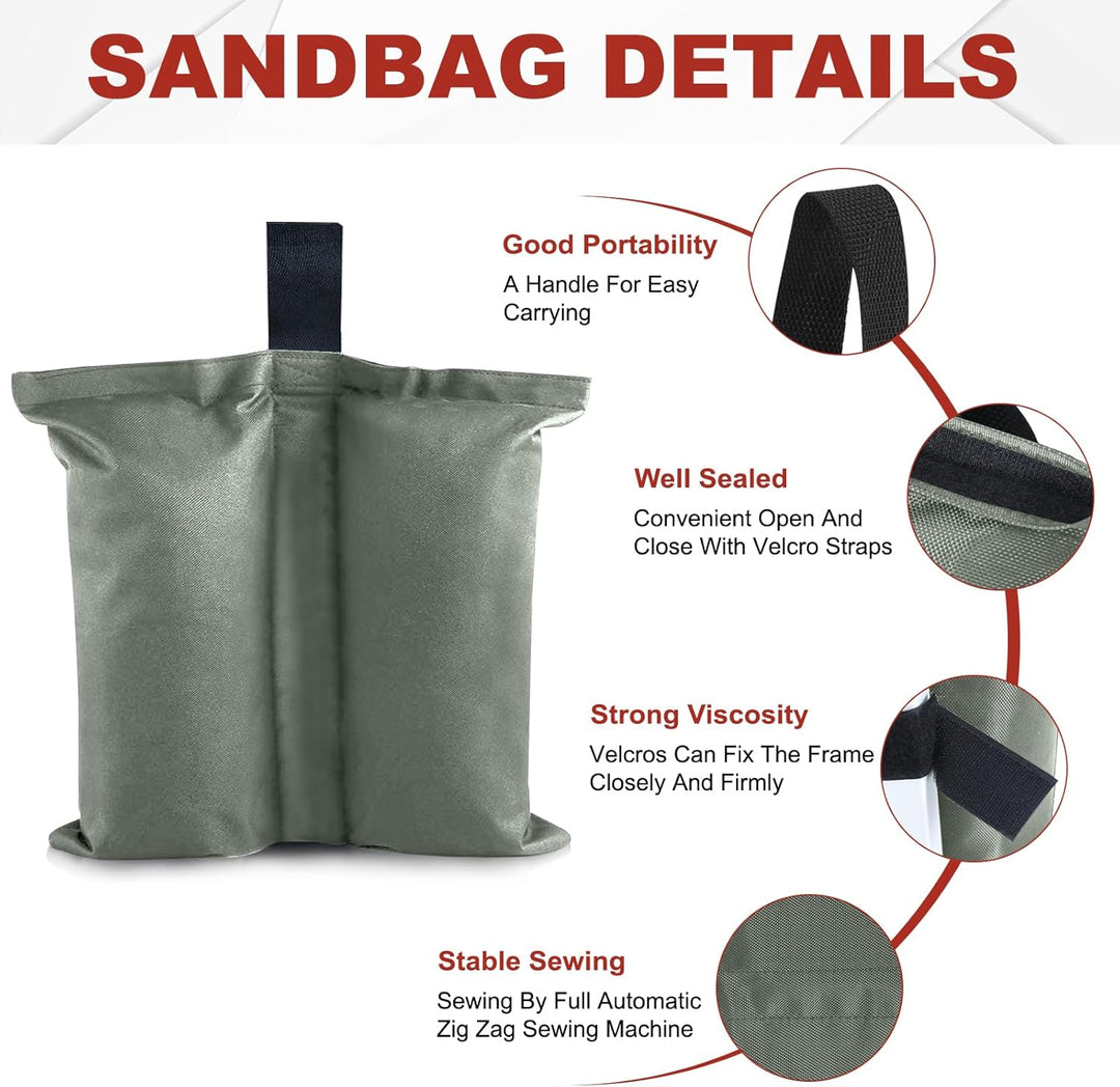 ABCCANOPY Baldachin-Gewichte 50,8 kg Pavillon-Zelt-Sandsäcke, 4 Stück (grau) sandbeutel Grau Medium,