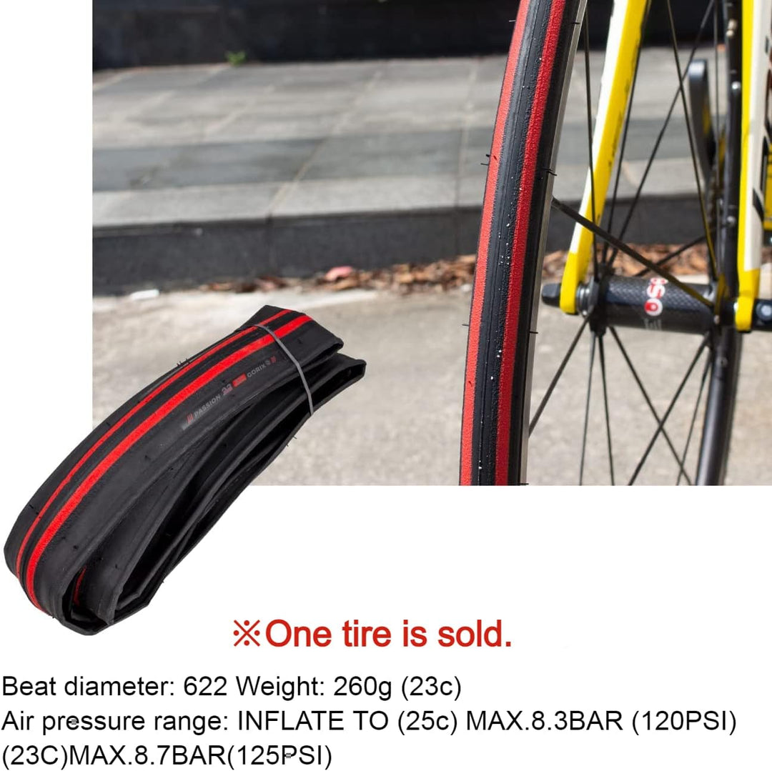 GORIX Road Bike Slick Tire 700×23C or 700×25C Cycling Bicycle (Passion) 700×25c All White(1 Tire), 7