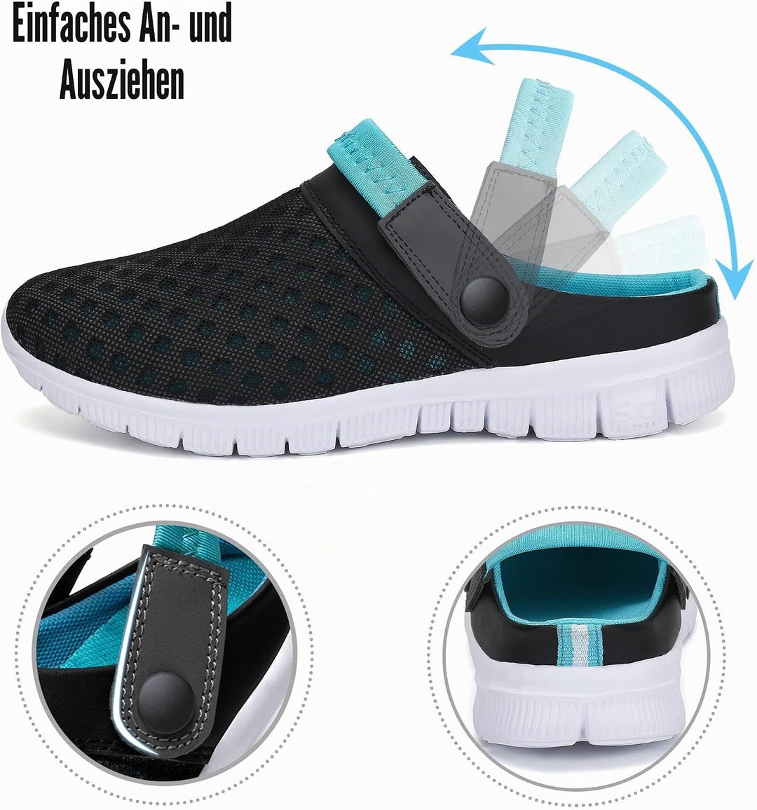 SAGUARO Sommer Clogs Herren Atmungsaktiv Hausschuhe Damen Leicht Pantolette Strand Slippers rutschfe