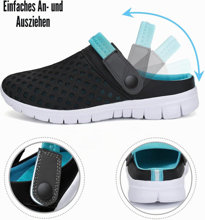 SAGUARO Sommer Clogs Herren Atmungsaktiv Hausschuhe Damen Leicht Pantolette Strand Slippers rutschfe