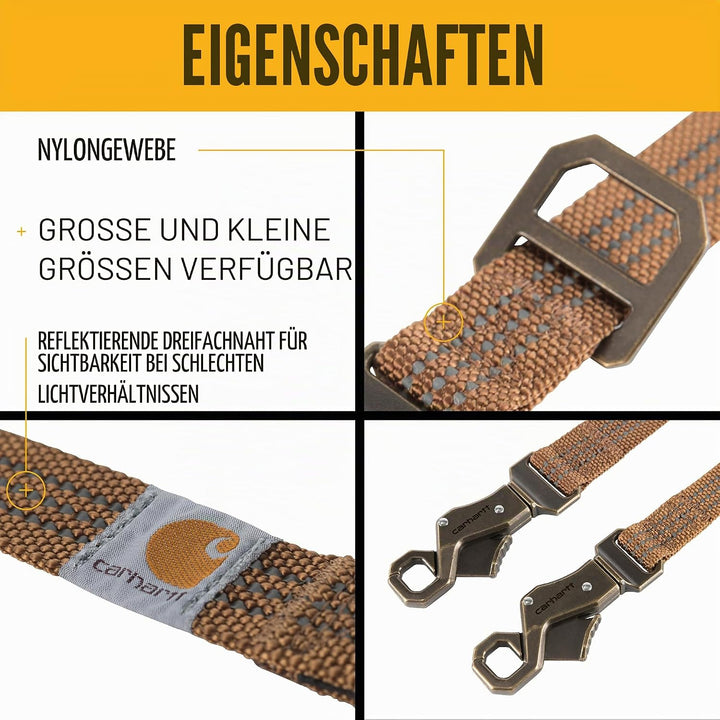 Carhartt Hunde Leine Tradesman, Schwarz, L, P000346822 Schwarz/Messing gebürstet L, Schwarz/Messing
