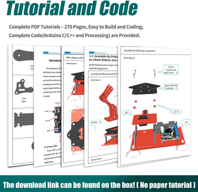Adeept 5-DOF Roboter-Set, 5-Achsen-Roboter-Armspielzeug, kompatibel mit Arduino IDE, programmierbar,