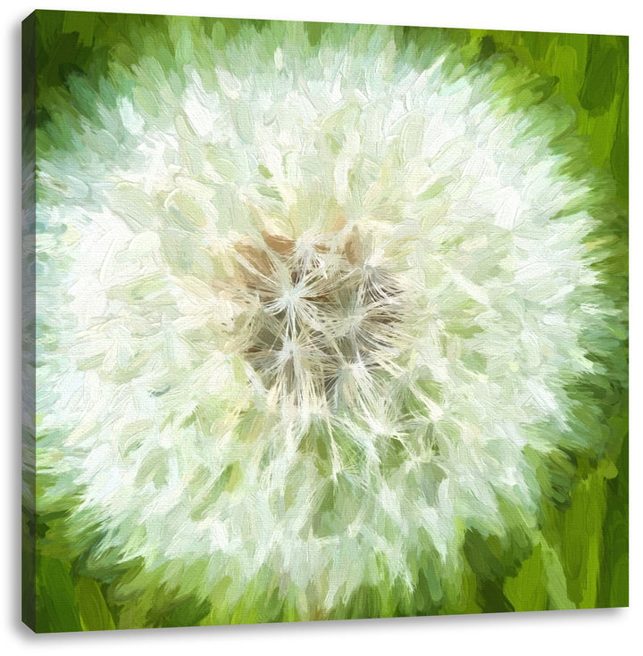 grosse wilde Pusteblume, Format: 70x70 auf Leinwand, XXL riesige Bilder fertig gerahmt mit Keilrahme