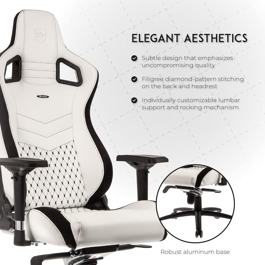 noblechairs Epic Gaming Stuhl - Bürostuhl - Schreibtischstuhl - PU-Kunstleder - Inklusive Kissen - W