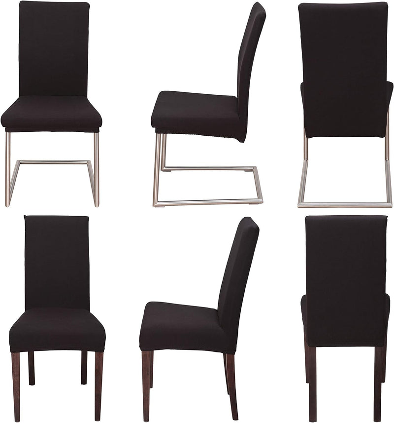 Staboos Stuhlhussen 6er Set - Hohe Elastizität - Stuhlbezug 6er Set - ÖKO TEX Zertifiziert (Schwarz)