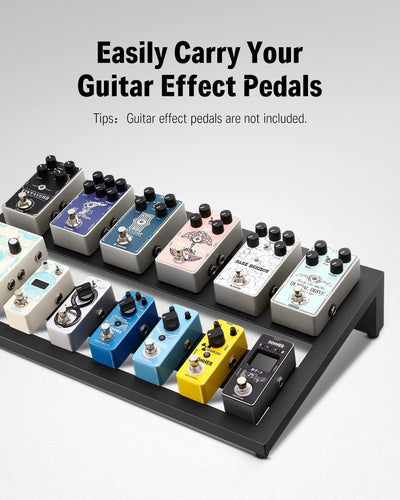 Donner Gitarre Pedal Board Case Aluminium Pedalboard mit Tasche, Gitarren Effektboard, 500 * 290 * 1