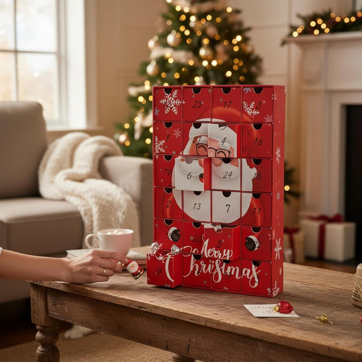 Adventskalender zum selbst Befüllen mit 24 Schubladen-Boxen, DIY-Weihnachtskalender Bastelset (Zahle