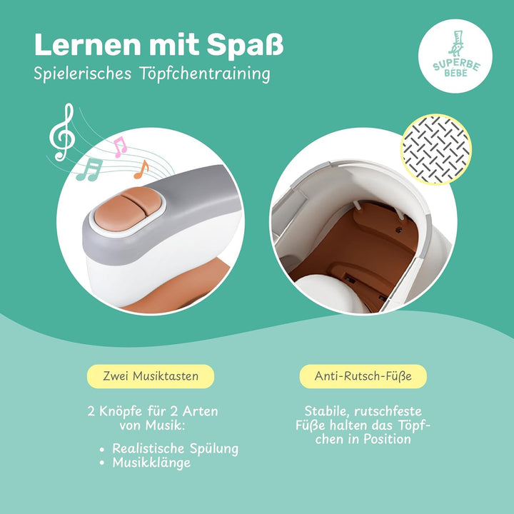 Baby-töpfchen Mit Geräusch Für Töpfchentraining - Baby- Und Kindertoilette - Bequem, Rutschfest Mit
