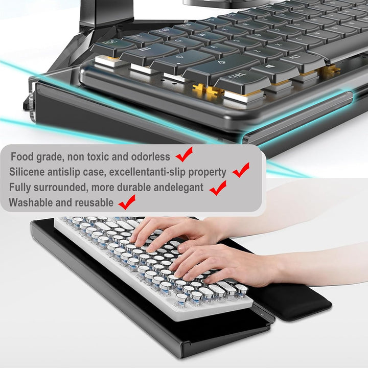 Tastaturablage Aus Durchsichtiges Acryl Geneigter Computer Mit Aufbewahrungsbo, Tastaturablagehalter