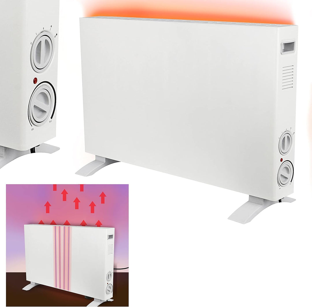 Elektroheizung energiesparend| Konvektor Heizung 1250/2000 Watt | Abschaltautomatik Frostwächter Übe