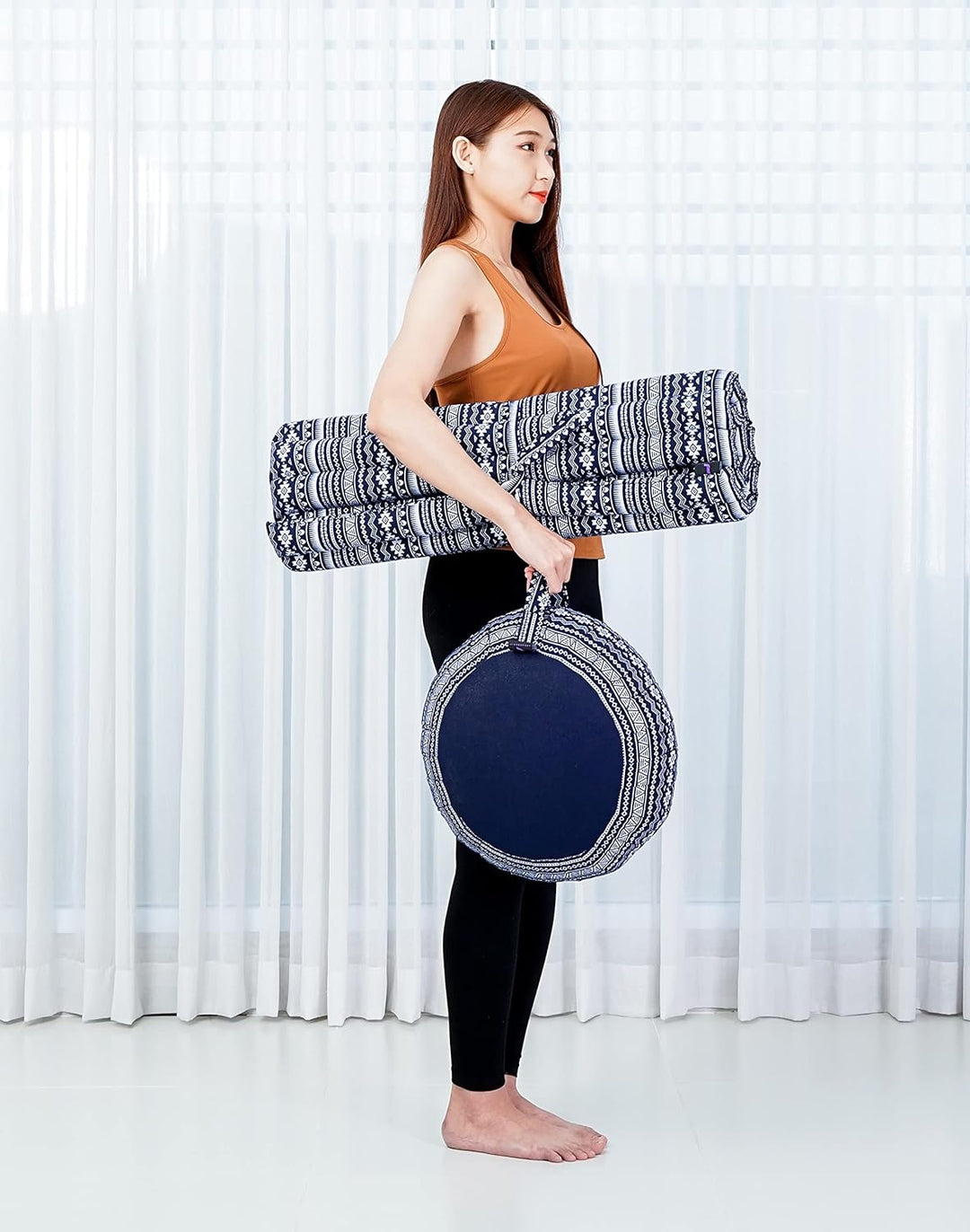 Leewadee Meditationskissen Set Sitzkissen Rund Zafu Yoga Kissen Zabuton Yogakissen Meditationskissen