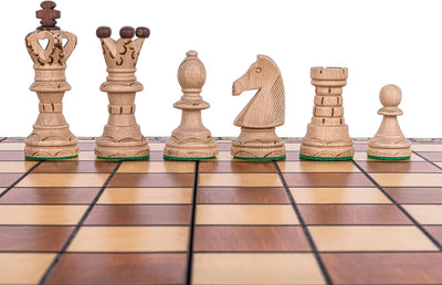 Square - Schach Schachspiel AMBASADOR - Schachfiguren & Schachbrett aus Holz - 52 x 52 cm, 52 x 52