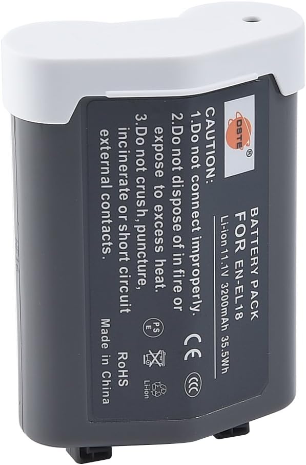 DSTE EN-EL18 ENEL18 Ersatz Batterie Akku Kompatibel mit Nikon D4, D4S, D800, D800E