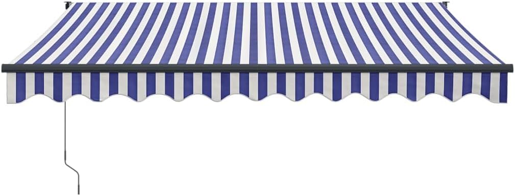 vidaXL Elektrische Markise mit Kurbel Blau und Weiss 3x2,5 m 3 x 2.5 m Blau und Schwarz, 3 x 2.5 m B