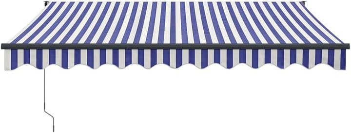 vidaXL Elektrische Markise mit Kurbel Blau und Weiss 3x2,5 m 3 x 2.5 m Blau und Schwarz, 3 x 2.5 m B