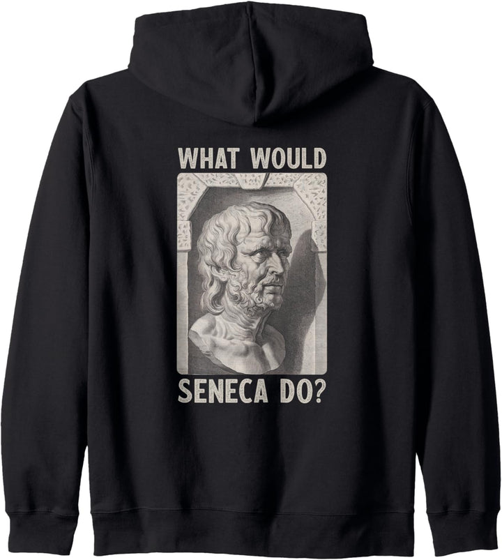 Stoiker Seneca Büste WHAT WOULD SENECA DO? Stoa Stoizismus Kapuzenjacke