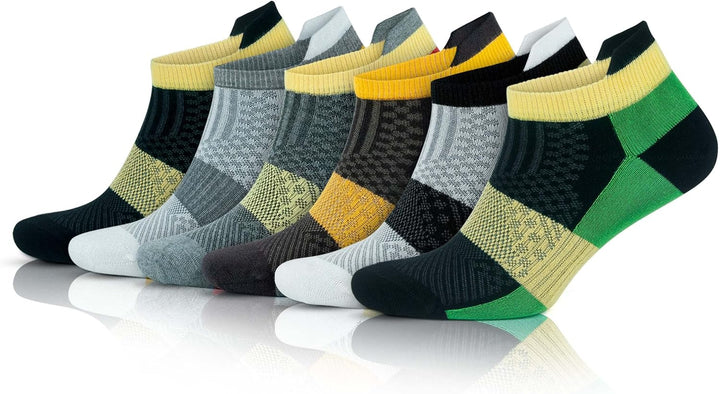 GoWith 6 Paar Bambus(Viskose)-Sneakersocken, Sportsocken für Damen und Herren, Kurze Sport-Socken, L