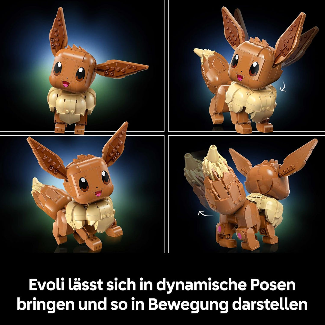 LEGO Pokémon Evoli Figur - Bauset für Erwachsene - Anime Modellbau mit beweglichen Gliedmassen, Ohre