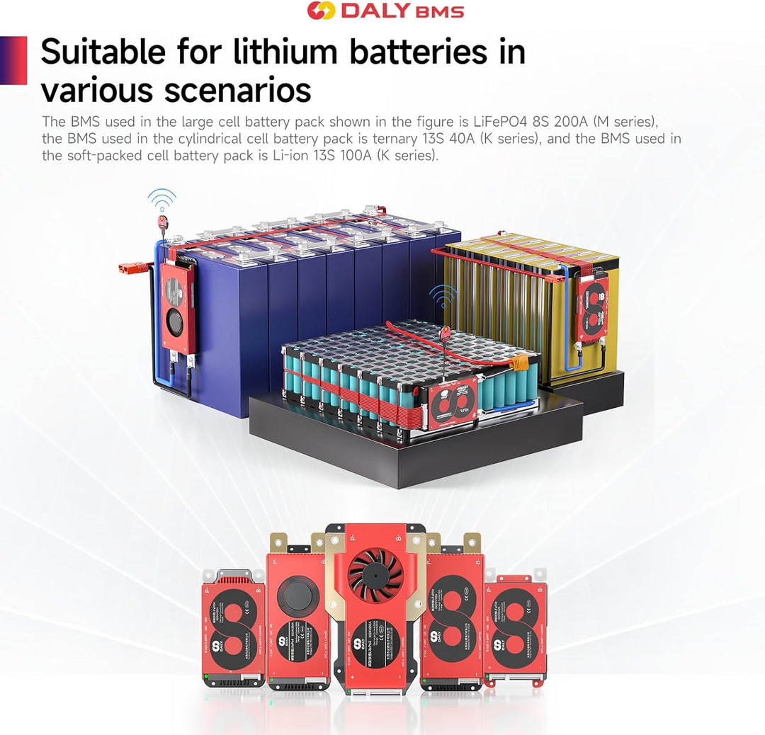 DALY Smart 4S BMS 12V mit WiFi Modul und CAN 485 Kommunikationsschutzplatine für LifePO4 Lithium Akk