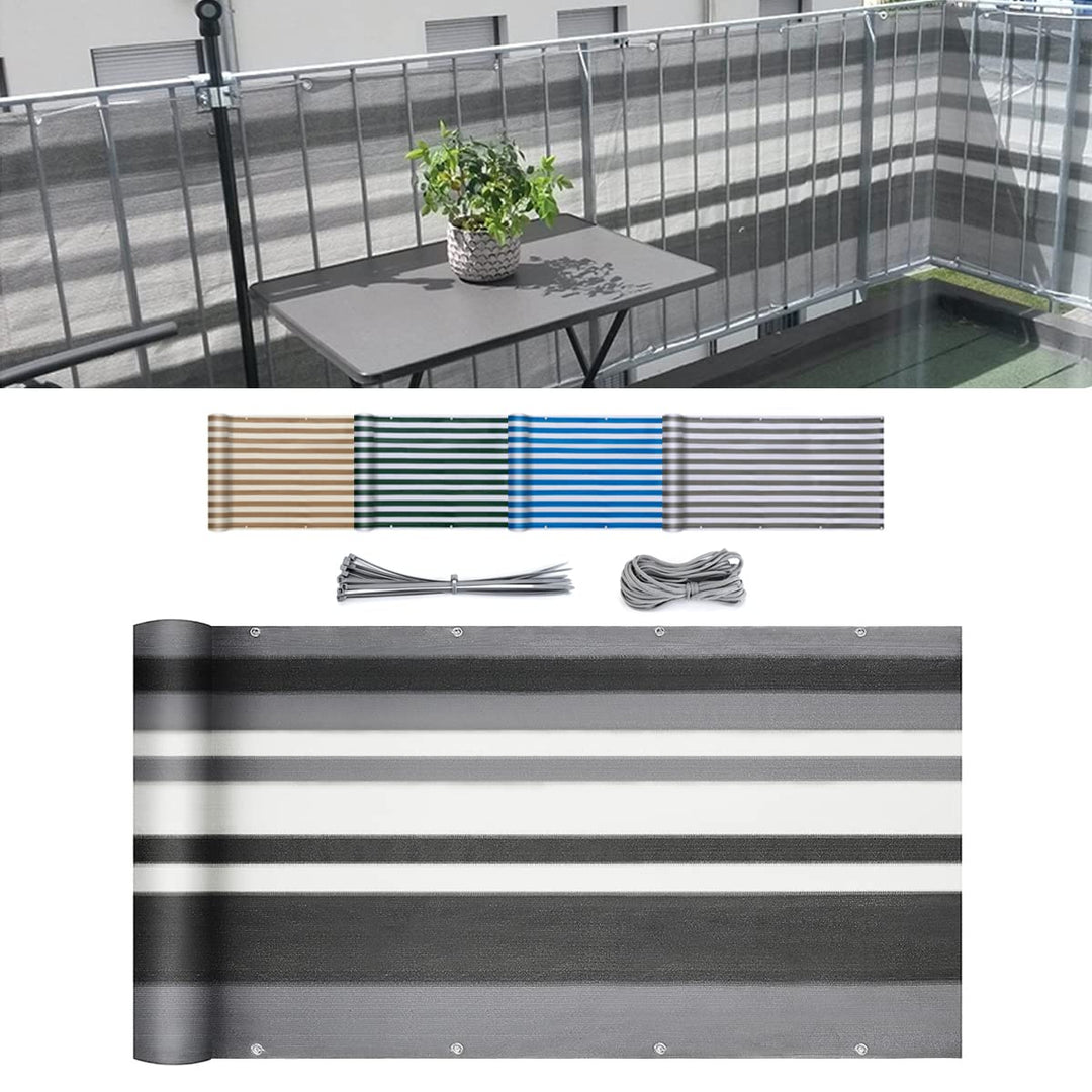Sekey Balkon Sichtschutz Balkonabdeckung HDPE 220 g/m², 120x600cm, Leicht Transparent Wind- und UV-S