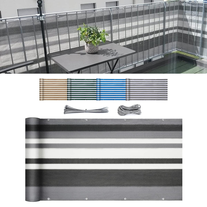 Sekey Balkon Sichtschutz Balkonabdeckung HDPE 220 g/m², 120x600cm, Leicht Transparent Wind- und UV-S