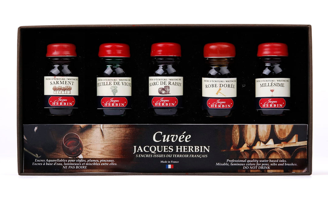 J. Herbin 27400T - Tintenset Cuvée, 5 Flakons à 10ml, 5 Tinten, geeignet für Lettering, Kalligraphie