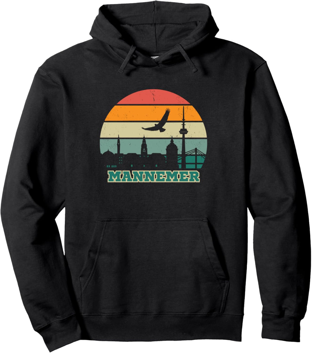 Cooles Eishockey Fan Shirt Stadt Mannheim mit Adler Skyline Pullover Hoodie