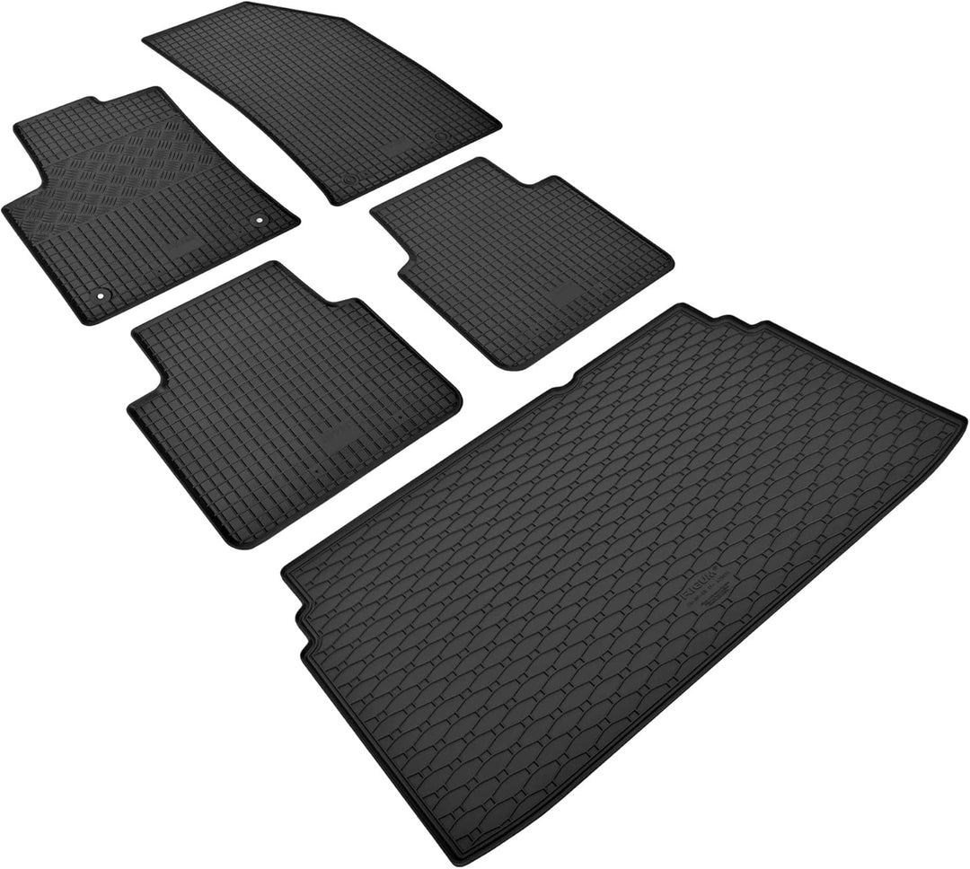 Passgenaue Kofferraumwanne und Gummifussmatten geeignet für OPEL Crossland X ab 2017 + Gurtschoner