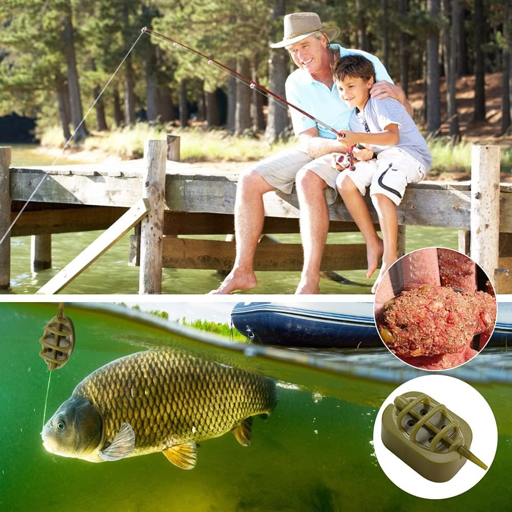 LYTIAVGEN 8 Stück Angeln Feeder Set Fishing Feeders Inline Method Feeder Set Kunststoff Angeln Futte