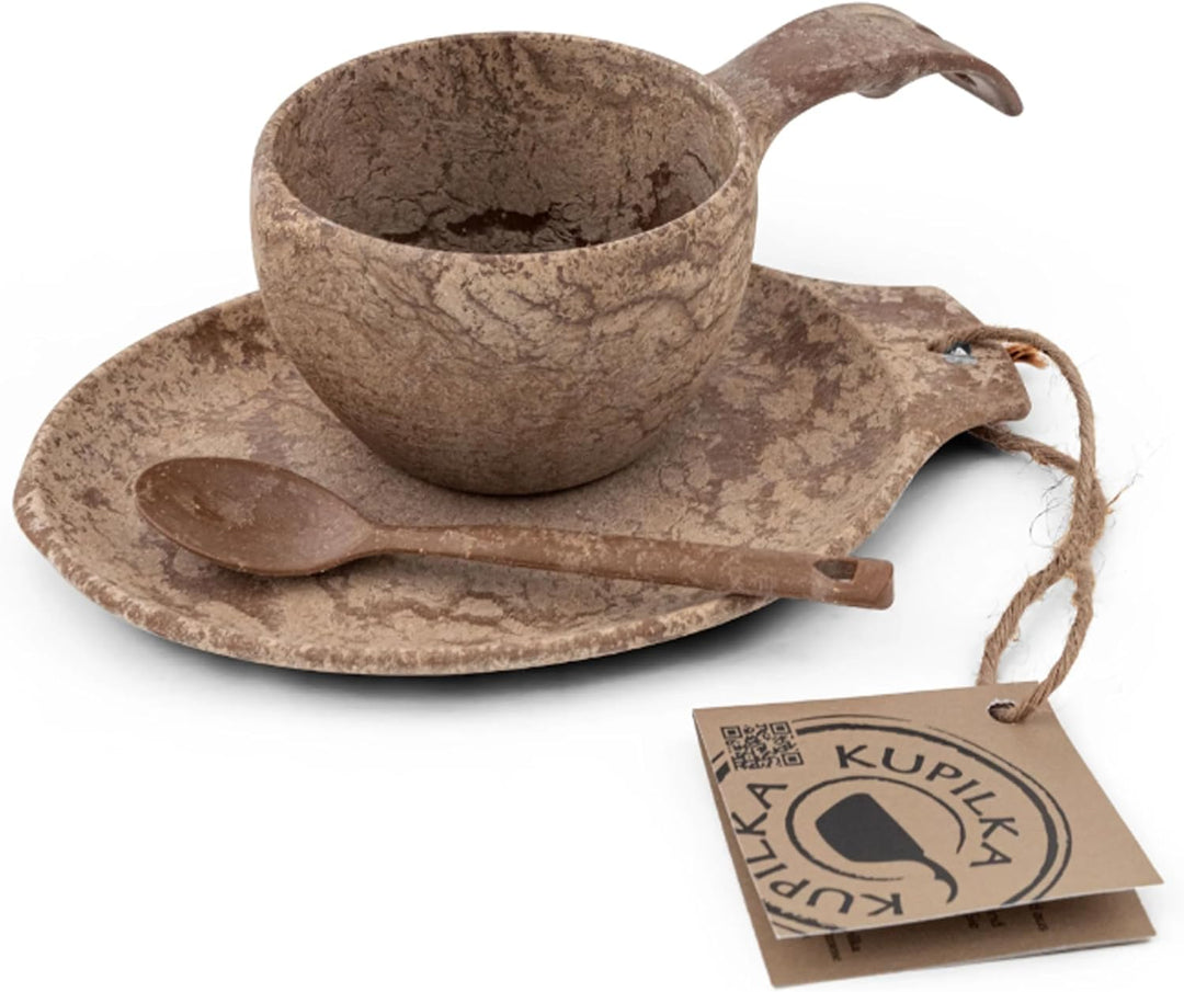 Kupilka Geschenkset mit Tasse, Platte und Löffel Braun Einheitsgrösse, Braun Einheitsgrösse