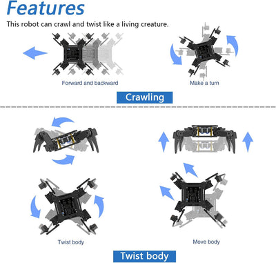 FREENOVE Quadruped Robot Kit with Remote (Compatible with Arduino IDE), App Remote Control, Walking